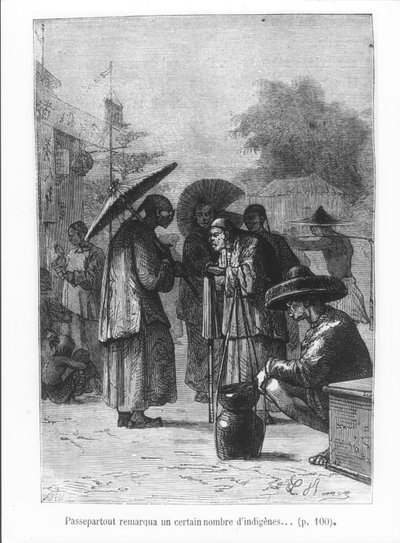 Passepartout nota un certo numero di nativi, illustrazione da 
